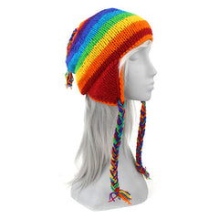 Chunky Rainbow Earflap Hat-Siesta Crafts