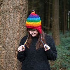 Chunky Rainbow Earflap Hat-Siesta Crafts