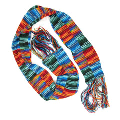 Tie Dye Knitted Patchwork Scarf-Siesta Crafts