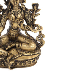 Brass Green Tara Statue No.391-Siesta Crafts