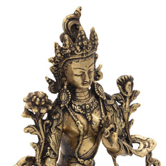 Brass Green Tara Statue No.391-Siesta Crafts