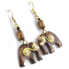 Spiral Elephant Earrings-Siesta Crafts