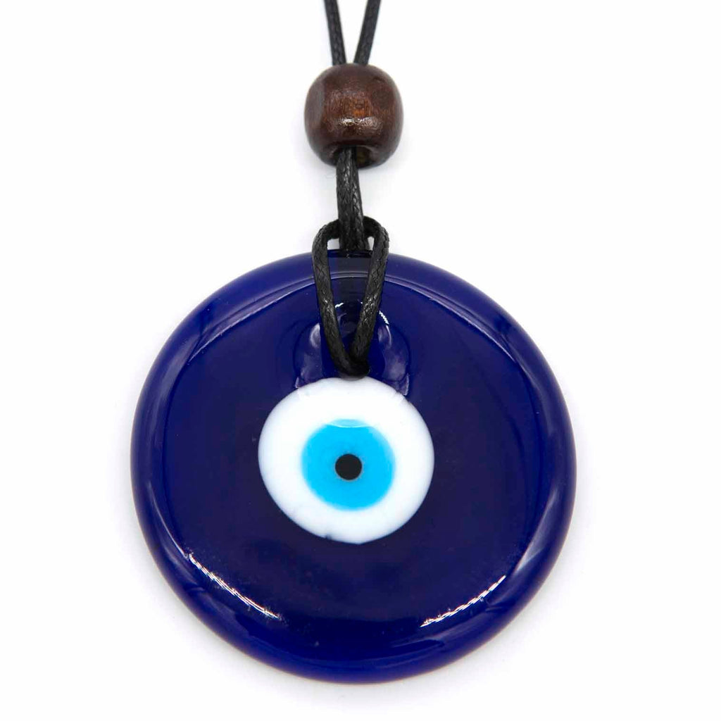 Large Glass Evil Eye Necklace-Siesta Crafts