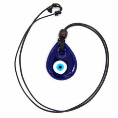 Large Drop Glass Evil Eye Necklace-Siesta Crafts