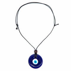 Large Glass Evil Eye Necklace-Siesta Crafts