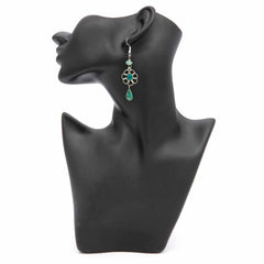 Stone Drop Flower Earrings-Siesta Crafts