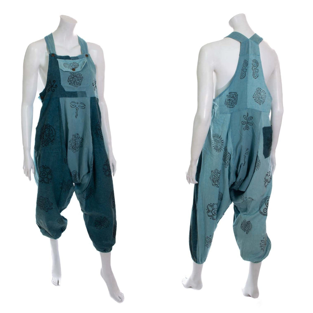Block Print Harem Dungarees-Siesta Crafts