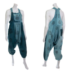 Block Print Harem Dungarees-Siesta Crafts
