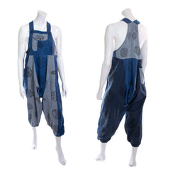 Block Print Harem Dungarees-Siesta Crafts