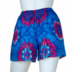 Bright and Bold Tie Dye Shorts with Pockets-Siesta Crafts