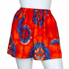 Bright and Bold Tie Dye Shorts with Pockets-Siesta Crafts