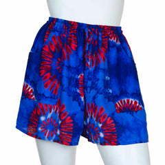 Bright and Bold Tie Dye Shorts with Pockets-Siesta Crafts