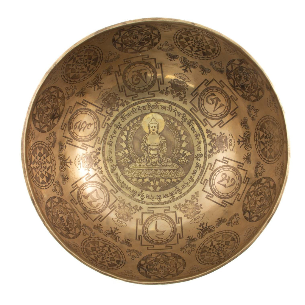 Buddha Etched Singing Bowl No.18-Siesta Crafts
