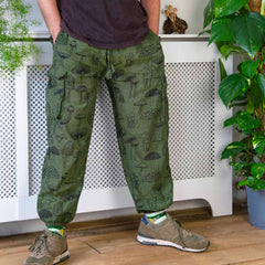 Mushroom Print Combat Trousers-Siesta Crafts