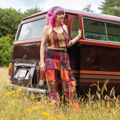 Block Print Patch Jersey Trousers-Siesta Crafts