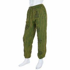Stonewash Patch Blockprint Trousers-Siesta Crafts