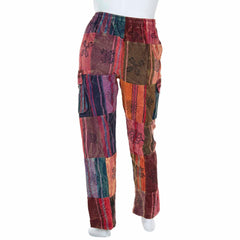 Stonewash Patch Blockprint Trousers-Siesta Crafts