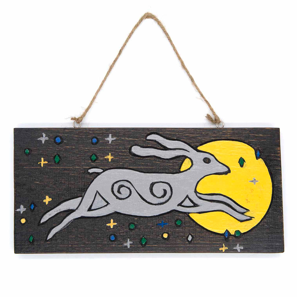 Dark Hare and Moon Plaque-Siesta Crafts