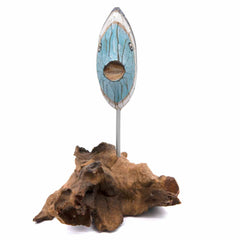 Blue Rustic Fish on Driftwood-Siesta Crafts