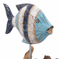 Blue Rustic Fish on Driftwood-Siesta Crafts