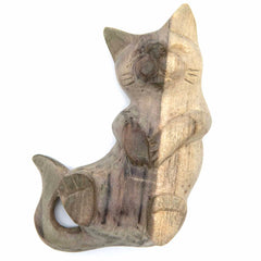 Playing Cat Woodcarving-Siesta Crafts