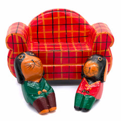 Dogs on a Sofa Woodcarving-Siesta Crafts
