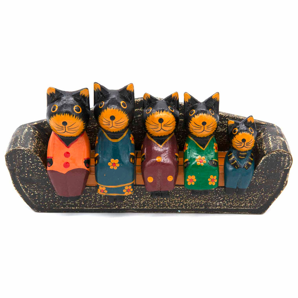Cats on a Sofa Woodcarving-Siesta Crafts