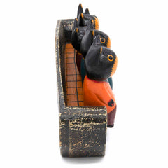 Cats on a Sofa Woodcarving-Siesta Crafts