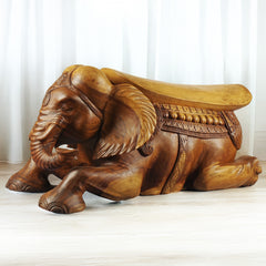 Festival Decorated Elephant Bench - Beads-Siesta Crafts