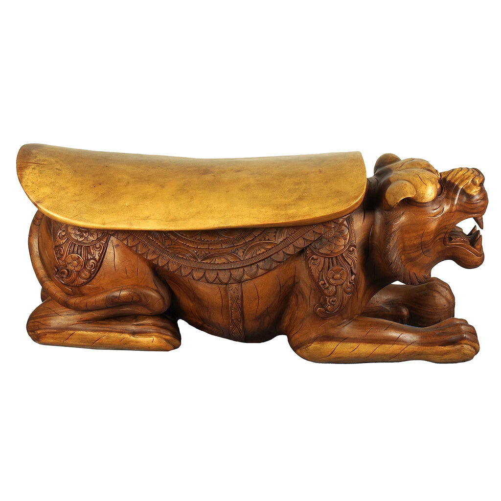 Carved Tiger Bench-Siesta Crafts