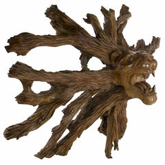 Carved Lion Head In Roots-Siesta Crafts