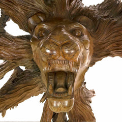 Carved Lion Head In Roots-Siesta Crafts