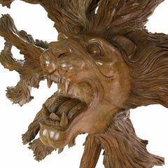 Carved Lion Head In Roots-Siesta Crafts