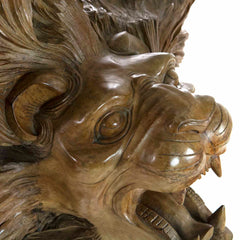 Carved Lion Head In Roots-Siesta Crafts