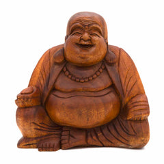 Laughing Buddha Woodcarving 30cm-Siesta Crafts