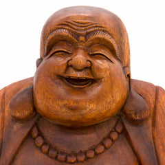 Laughing Buddha Woodcarving 30cm-Siesta Crafts