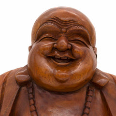 Laughing Buddha Woodcarving 40cm-Siesta Crafts
