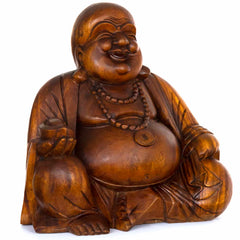 Laughing Buddha Woodcarving 50cm-Siesta Crafts