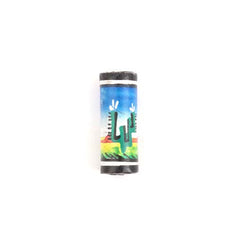 Blue Desert Scene Barrel Bead-Siesta Crafts