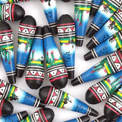 Blue Desert Scene Tear Drop Bead-Siesta Crafts