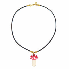 Soapstone Mushroom Pendant Necklace-Siesta Crafts
