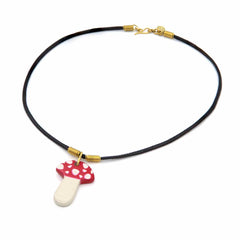 Soapstone Mushroom Pendant Necklace-Siesta Crafts