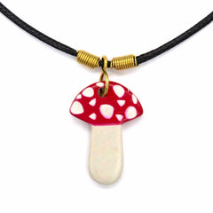 Soapstone Mushroom Pendant Necklace-Siesta Crafts