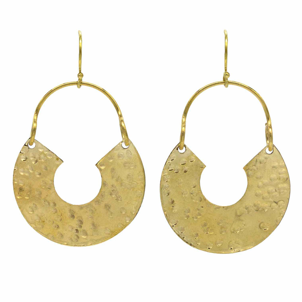 Horseshoe Brass Earrings-Siesta Crafts