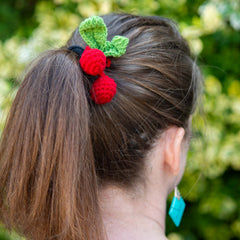 Cherries Crochet Scrunchie-Siesta Crafts