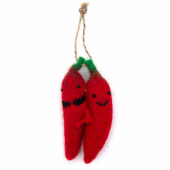 Chilli Pair Felt Hanging Decoration-Siesta Crafts