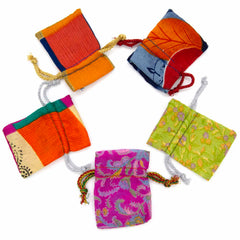 Mini Recycled Sari Jewellery Pouch-Siesta Crafts