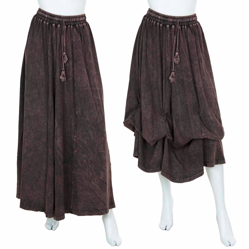 Stonewash Ruffle Maxi Skirt-Siesta Crafts