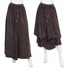 Stonewash Ruffle Maxi Skirt-Siesta Crafts