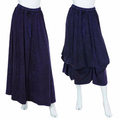 Stonewash Ruffle Maxi Skirt-Siesta Crafts